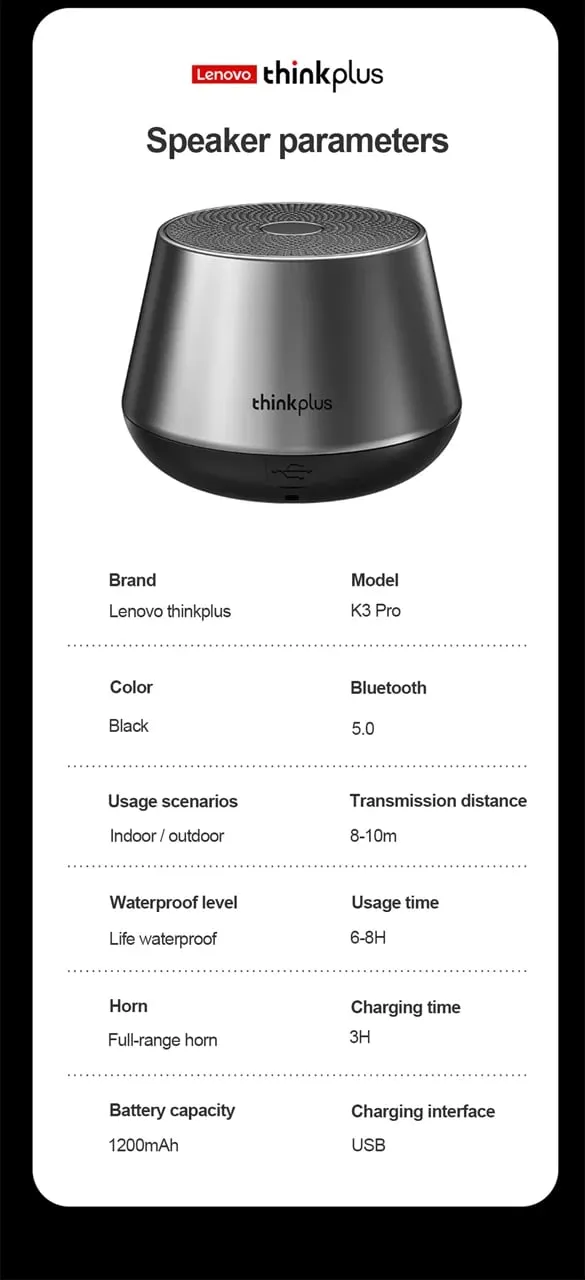 Altoparlant Lenovo K3 PRO, Bluetooth, i hirtë - 11