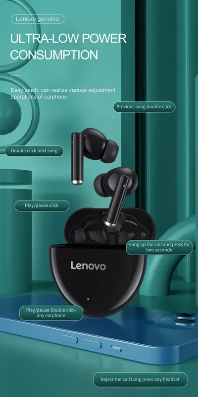 Dëgjuese Lenovo HT06, të zeza - 7