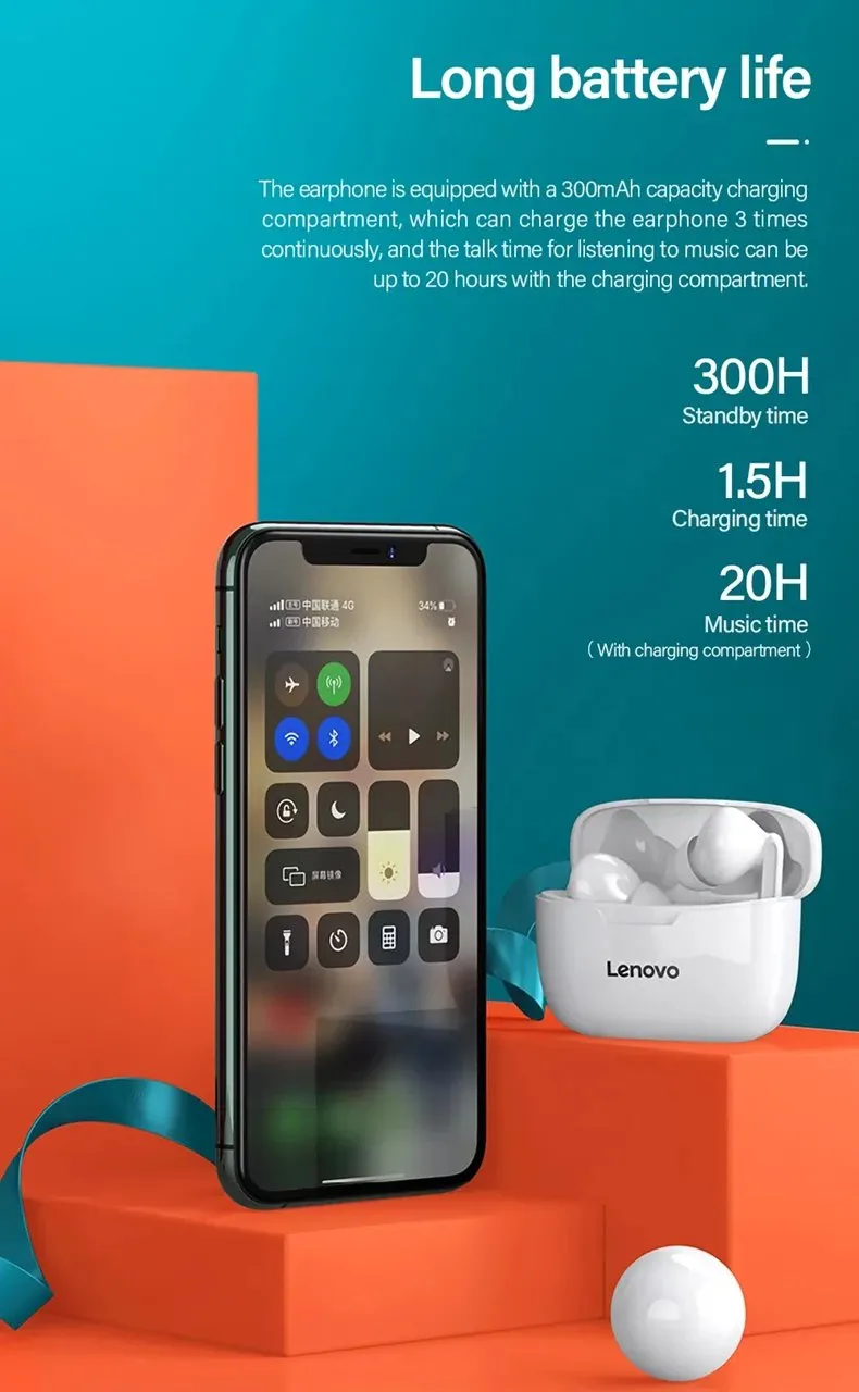 Dëgjuese Lenovo XT90, të bardha - 3