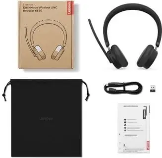 Kufje me mikrofon Lenovo 6550 Dual-Mode wireless ANC USB-C Teams 4XD1S19777 të zeza