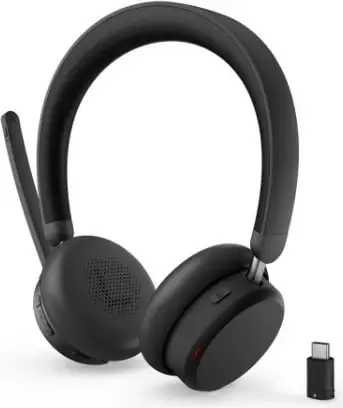 Kufje me mikrofon Lenovo 6550 (4XD1S19778) dual-mode wireless ANC USB-C, të zeza