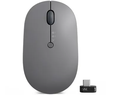 Maus Lenovo Go, RF Wireless + Bluetooth + USB Type-A, i hirtë - 1