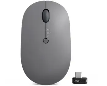 Maus Lenovo Go, RF Wireless + Bluetooth + USB Type-A, i hirtë