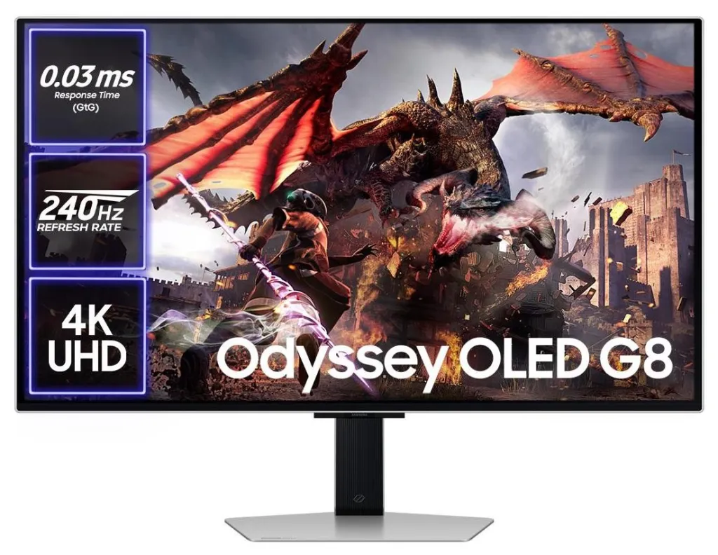 Monitor Samsung Odyssey G8, 32", OLED, 4K UHD, i argjendtë - 1