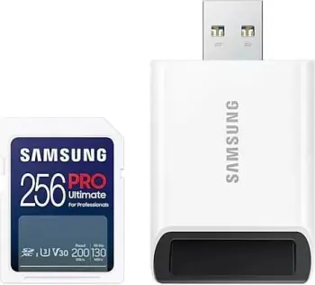 Kartelë SD Samsung PRO Ultimate 256GB, SDXC, Class 10, UHS-I, e bardhë