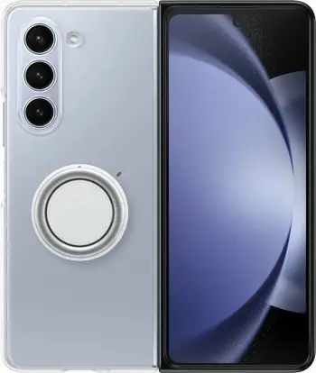 Futrollë Samsung Clear Gadget Case për Galaxy Z Fold5, me unazë qëndrimi, transparente