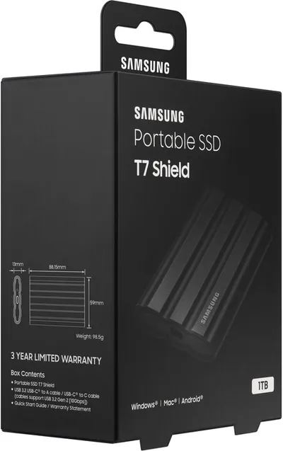 Disk i jashtëm Samsung T7 Shield, 2TB, i zi - 6