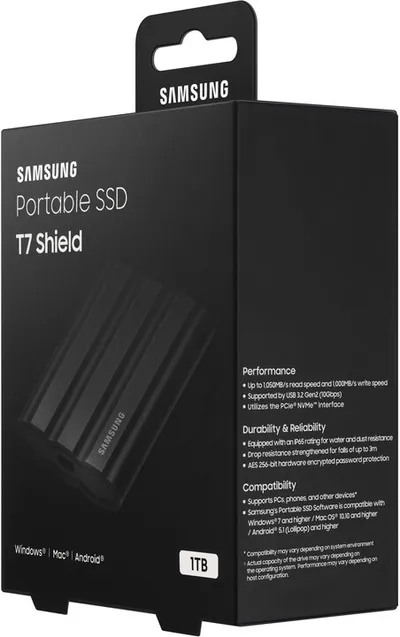 Disk i jashtëm Samsung T7 Shield, 2TB, i zi - 7