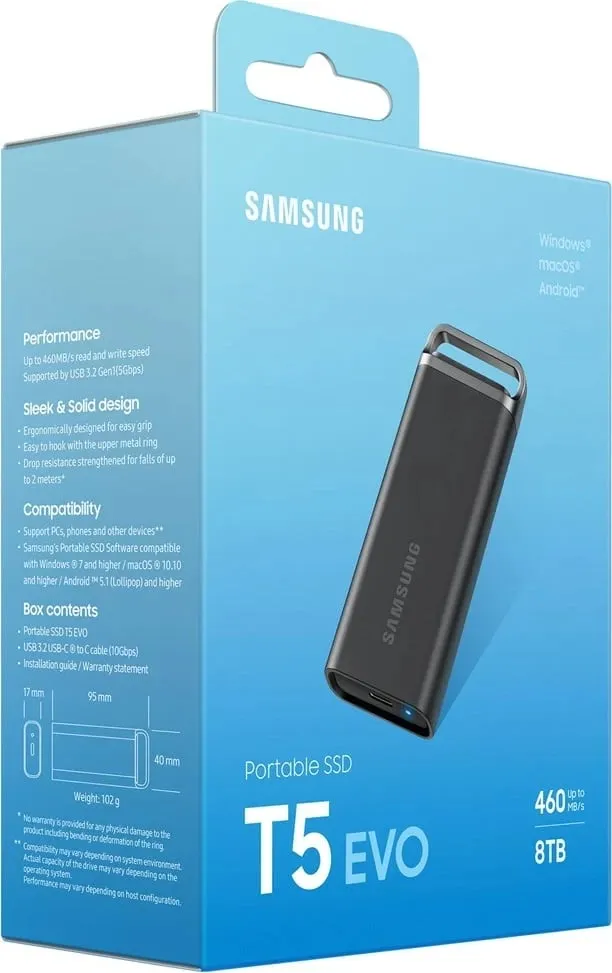 Disk Samsung T5 EVO - 8TB, i zi - 8