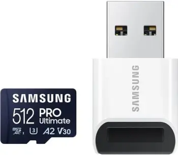 Kartë kujtese Samsung Ultimate microSDXC, 512GB, UHS-I U3, me lexues