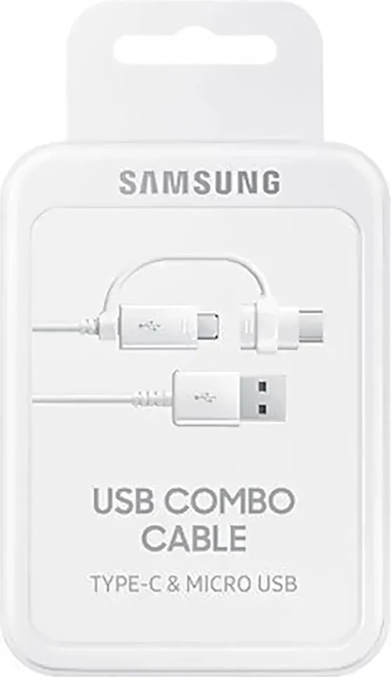 Kabllo Samsung, USB A / USB C / Micro-USB B, 1.5 m, e bardhë - 4