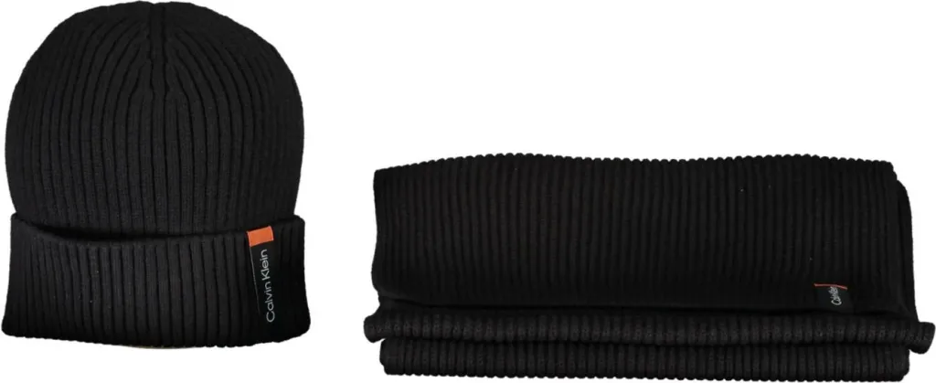 Set shall e kapelë Calvin Klein meshkuj, të zezë - 1