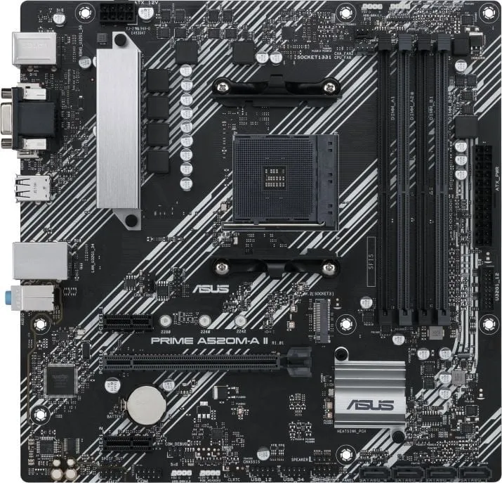 Pllakë amë Asus PRIME A520M-A II/CSM, AMD A520, Socket AM4, 4 slota, Micro ATX - 2