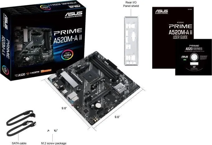Pllakë amë Asus PRIME A520M-A II/CSM, AMD A520, Socket AM4, 4 slota, Micro ATX - 6