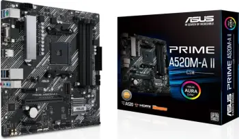 Pllakë amë Asus PRIME A520M-A II/CSM, AMD A520, Socket AM4, 4 slota, Micro ATX