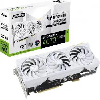 Kartelë grafike ASUS GeForce RTX 4070 Ti SUPER BTF TUF OC, 16GB, e bardhë