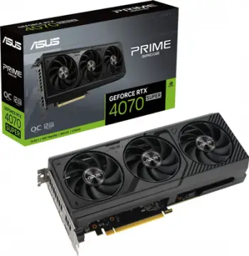 Kartelë grafike Asus GeForce RTX 4070 SUPER PRIME OC, 12GB, e zezë