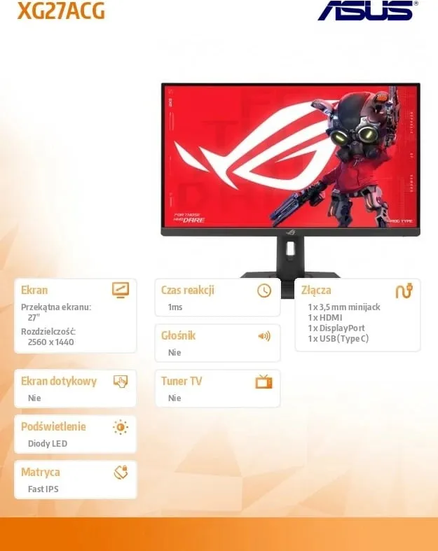 Monitor Asus ROG Strix XG27ACG, 27", WQHD, i zi - 1
