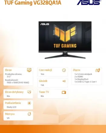 Monitor ASUS TUF Gaming VG328QA1A - LED 31.5", i zi