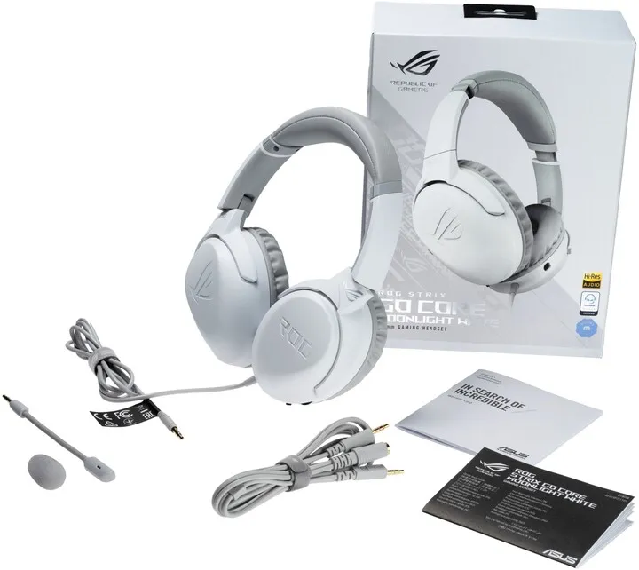 Kufje ASUS ROG STRIX GO Core Moonlight White, të bardha - 9