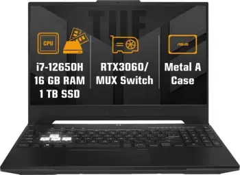 Laptop ASUS TUF Dash F15 (2022), 15.6", Intel Core i7, 16GB RAM, 1TB SSD, NVIDIA GeForce RTX 3060, i zi