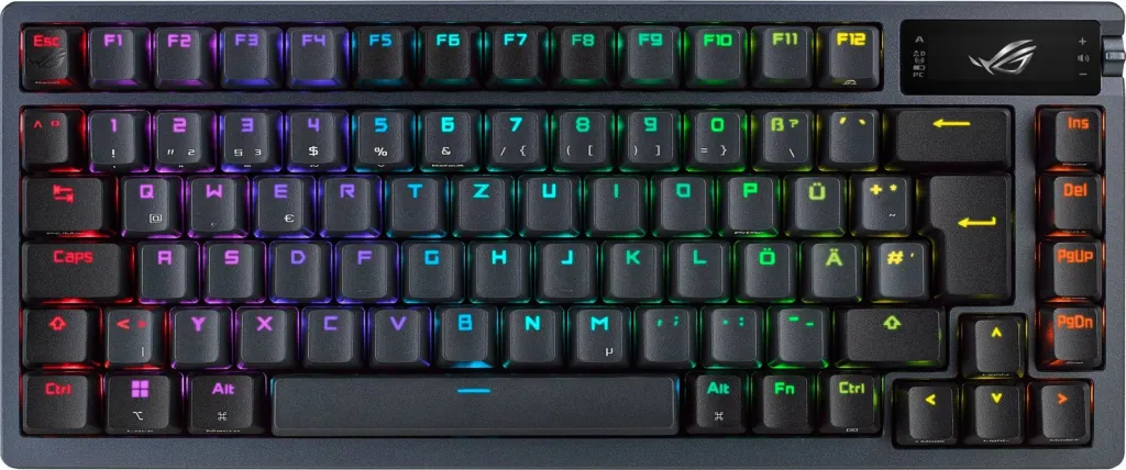 Tastierë ASUS ROG Azoth, Wireless, 75%, RGB, e zezë - 1