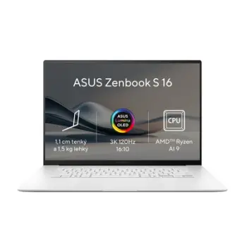 Laptop ASUS Zenbook S 16 OLED 16", Ryzen AI 9 HX 370, Radeon 890M, 32 GB RAM, 2 TB SSD, i bardhë