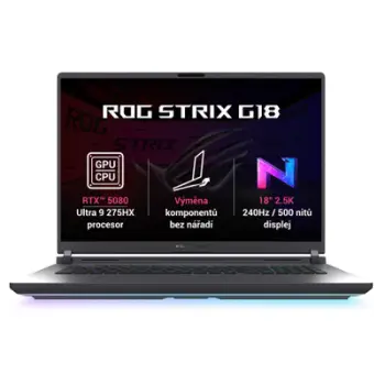 Laptop ASUS ROG Strix G18 G815LW-NEBULA046 18″, Core Ultra 9 275HX, RTX 5080 16 GB, 32 GB RAM, 1 TB SSD, i hirtë