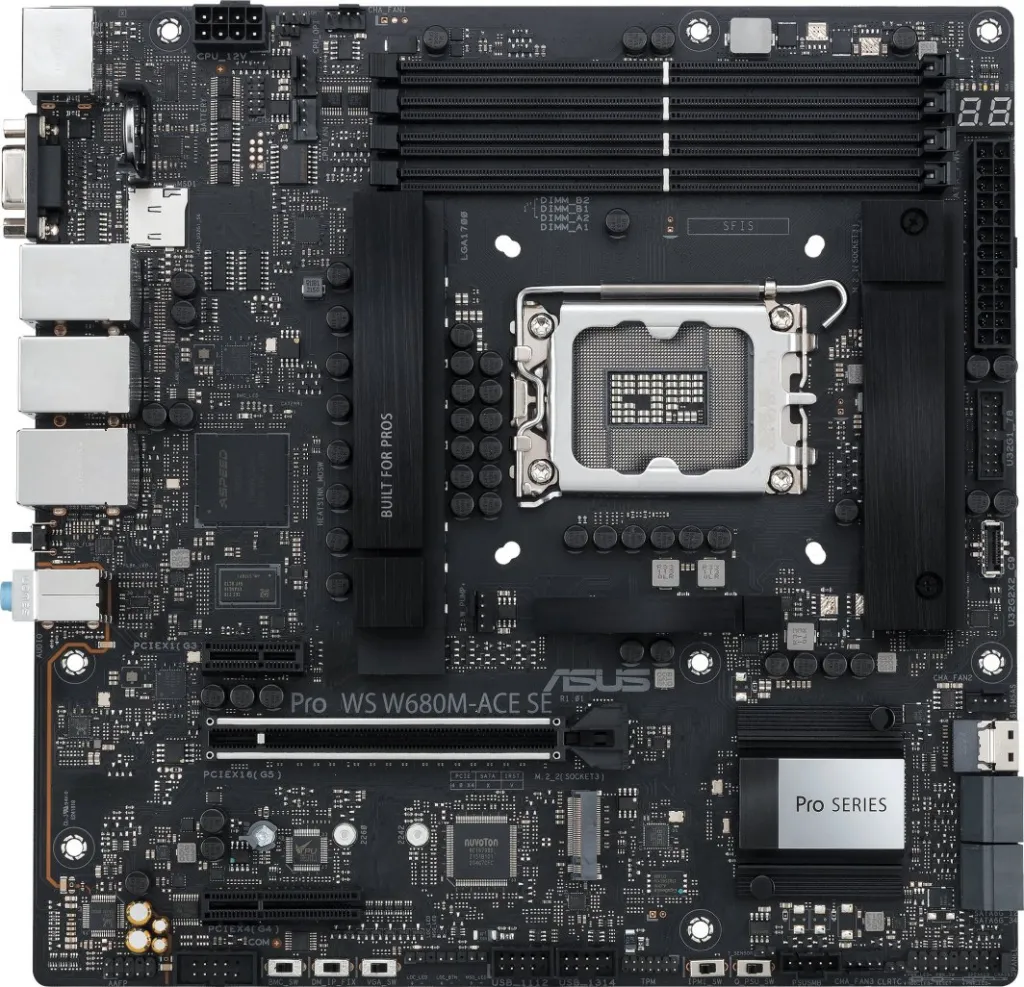 Pllakë amë ASUS PRO WS W680M-ACE SE, Intel W680, Socket 1700, 4 slota, Micro ATX - 1