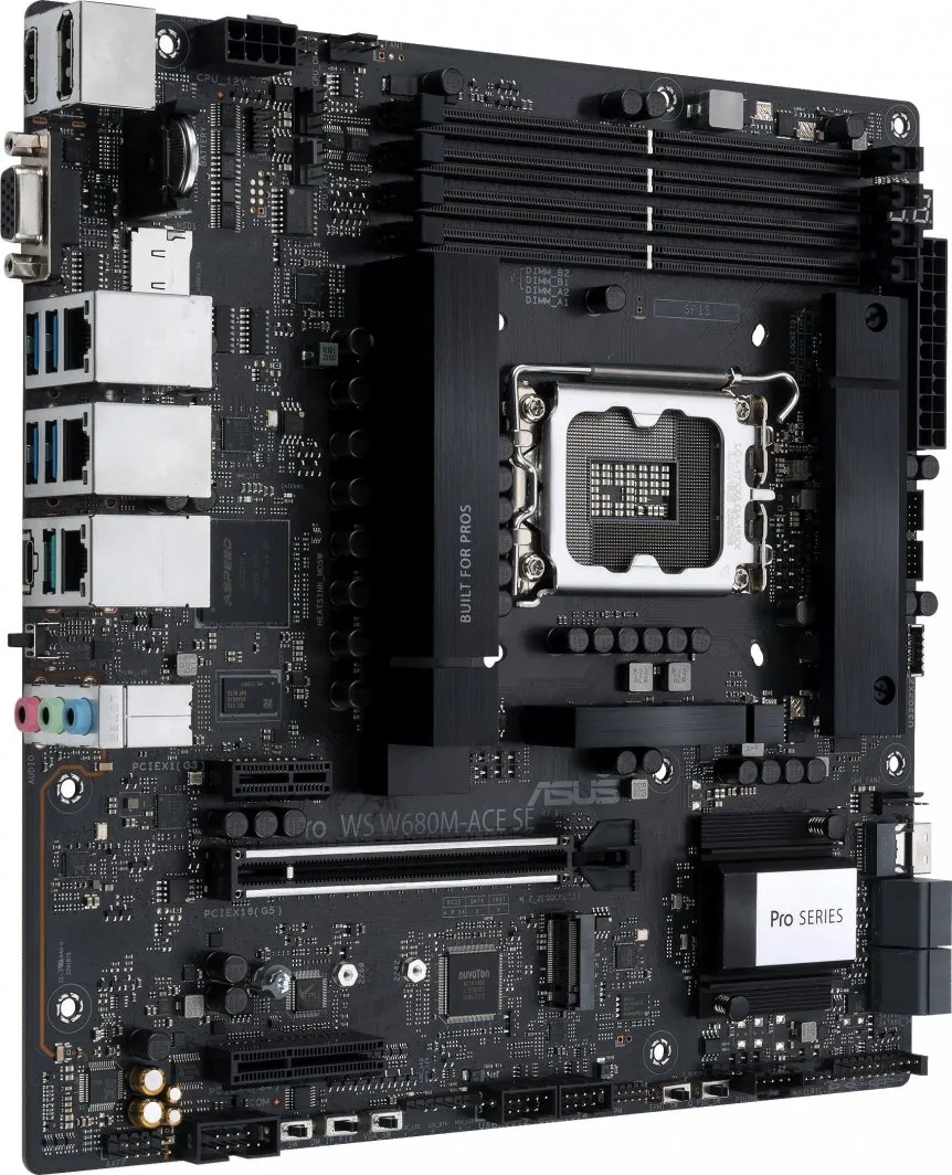 Pllakë amë ASUS PRO WS W680M-ACE SE, Intel W680, Socket 1700, 4 slota, Micro ATX - 2