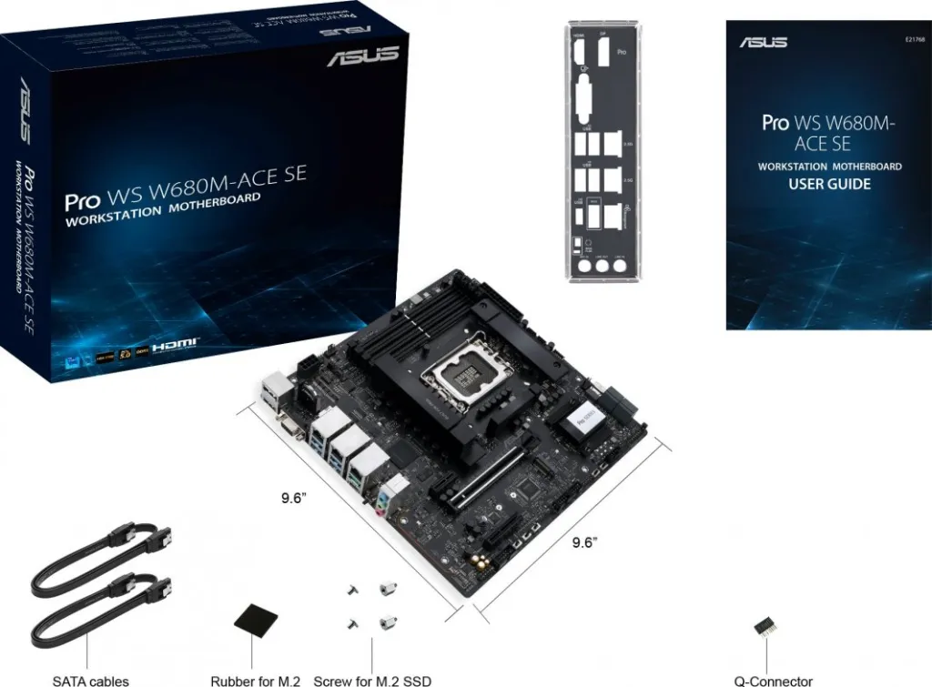 Pllakë amë ASUS PRO WS W680M-ACE SE, Intel W680, Socket 1700, 4 slota, Micro ATX - 6