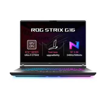 Laptop ASUS ROG Strix G16 16″, Intel Core Ultra 9 275HX, RTX 5070 Ti, 32 GB RAM, 1 TB SSD, i hirtë