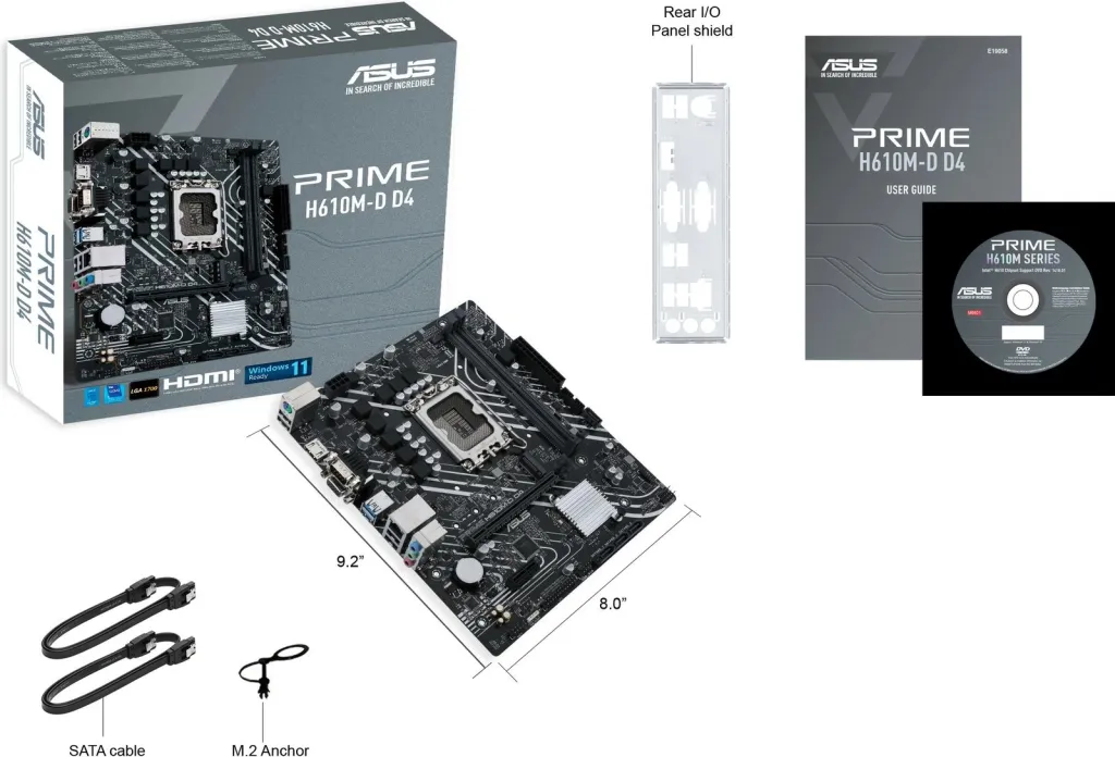 Pllakë amë ASUS PRIME H610M-D D4, LGA 1700, mATX - 7