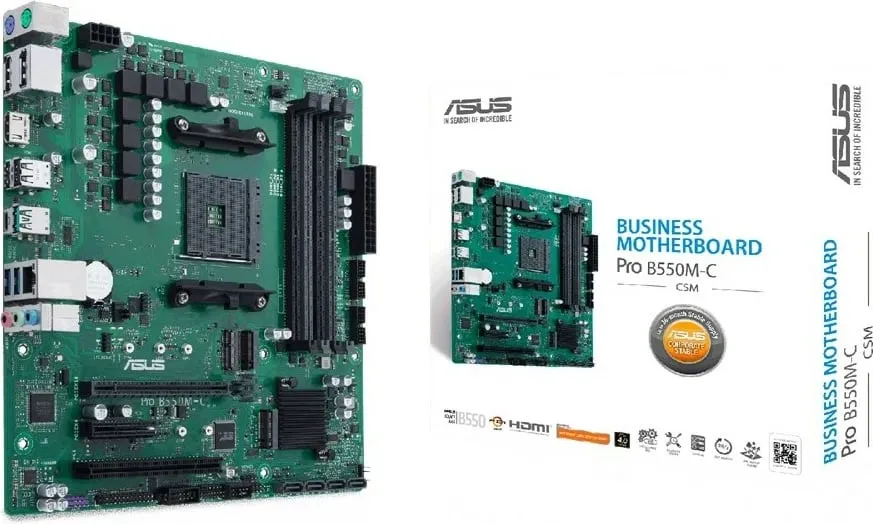 Pllakë amë ASUS PRO B550M-C, CSM, AM4, mATX - 1