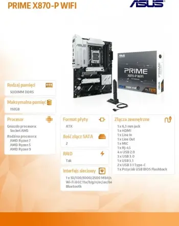 Pllakë amë ASUS PRIME X870-P WIFI