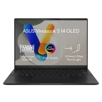 Laptop ASUS Vivobook S 14 OLED, 14", WUXGA, AMD Ryzen 7 8845HS, 16GB RAM, 1TB SSD, i hirtë