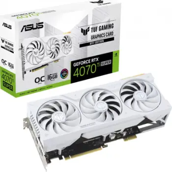 Kartelë grafike ASUS NVIDIA GeForce RTX 4070 Ti SUPER TUF GAMING WHITE OC, 16GB GDDR6X, 3xDP, 2xHDMI