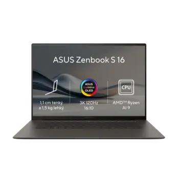 Laptop ASUS ZenBook S 16 OLED, 16", QHD+, AMD Ryzen 9 AI, 32GB RAM, 1TB SSD, i zi