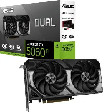 Kartelë grafike ASUS Dual NVIDIA GeForce RTX 5060 Ti, 8GB GDDR7