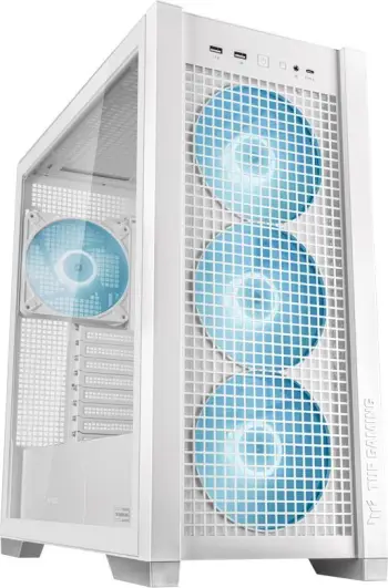 Kasë Asus TUF Gaming GT302 TG ARGB, e bardhë, Midi Tower