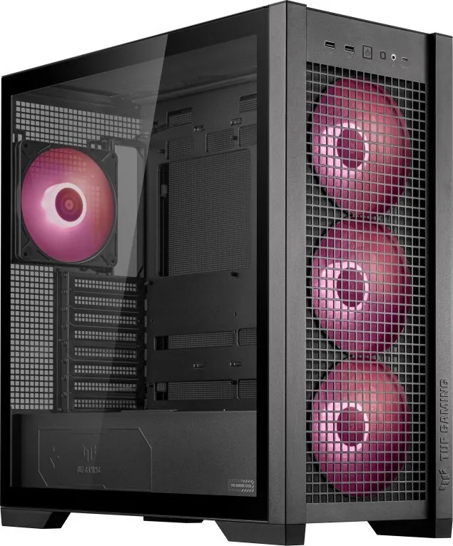 Kasë Asus TUF Gaming GT302 TG ARGB, e zezë, Midi Tower - 3