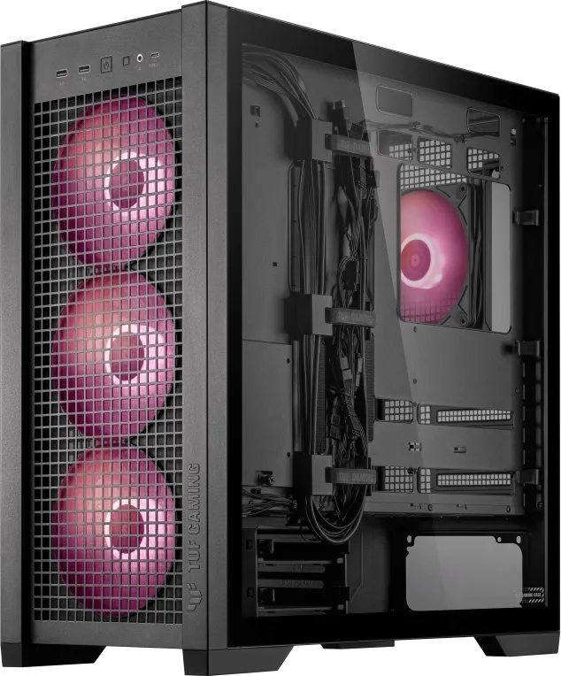 Kasë Asus TUF Gaming GT302 TG ARGB, e zezë, Midi Tower - 5