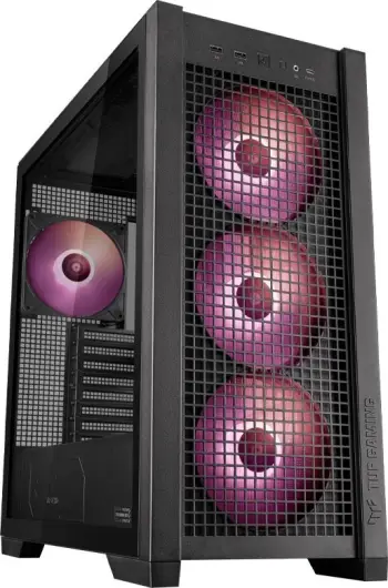 Kasë Asus TUF Gaming GT302 TG ARGB, e zezë, Midi Tower