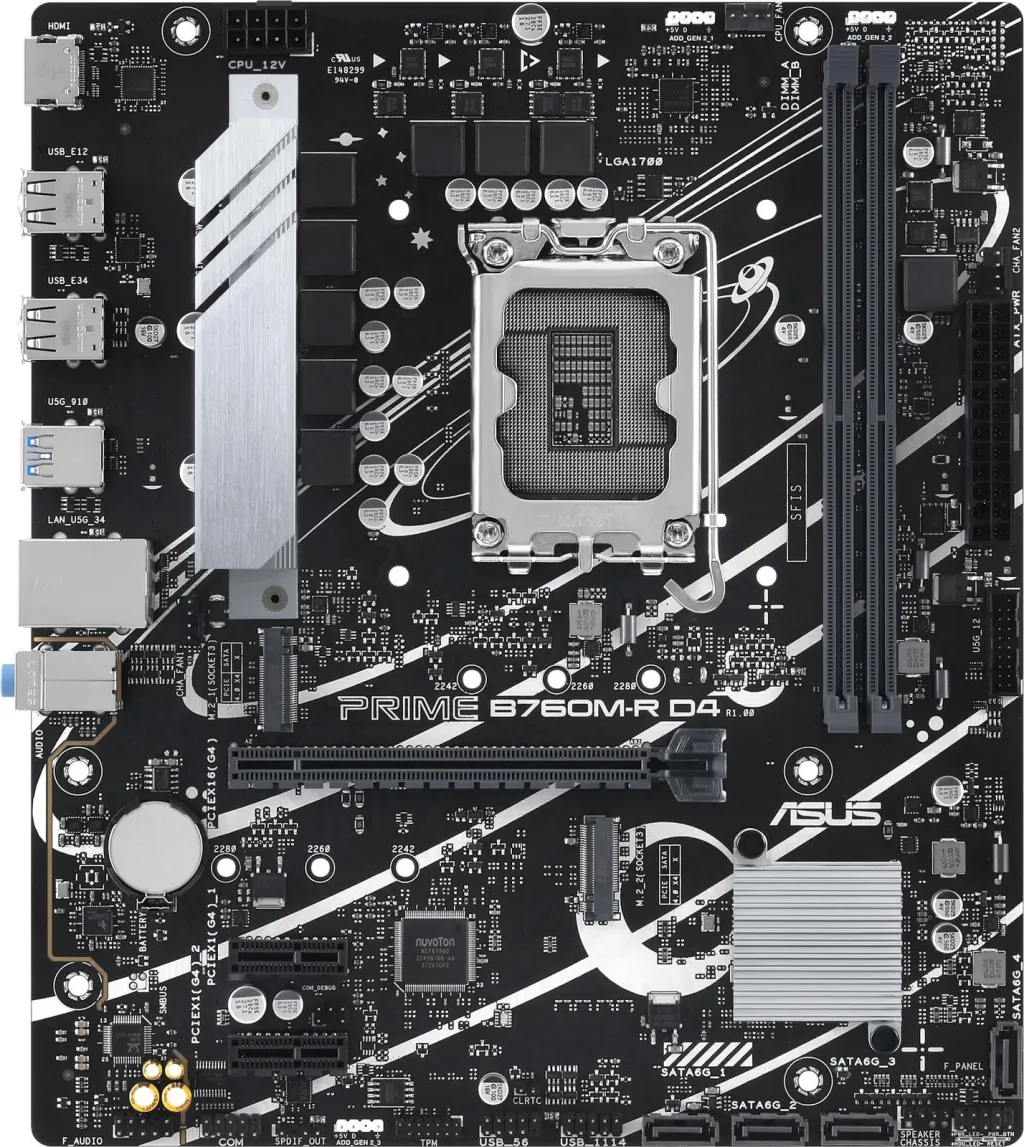 Pllakë amë ASUS PRIME B760M-R D4 Intel B760 LGA 1700 micro ATX - 1