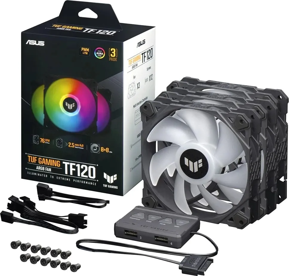 Ftohës ASUS TUF Gaming TF120 ARGB, 12 cm, i zi - 12