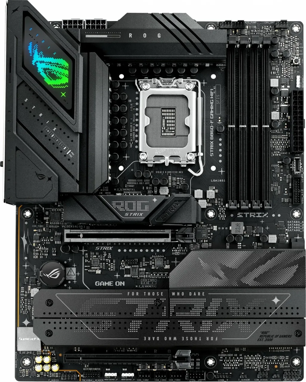Pllakë amë ASUS ROG STRIX B860-A GAMING WIFI, Intel B860, DDR5, e bardhë - 1