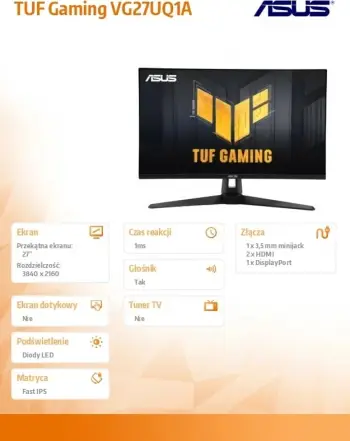 Monitor ASUS TUF Gaming VG27UQ1A, 27", 4K Ultra HD, i zi