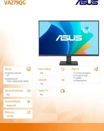 Monitor ASUS VA27EHF - LED, 27", Full HD, i zi