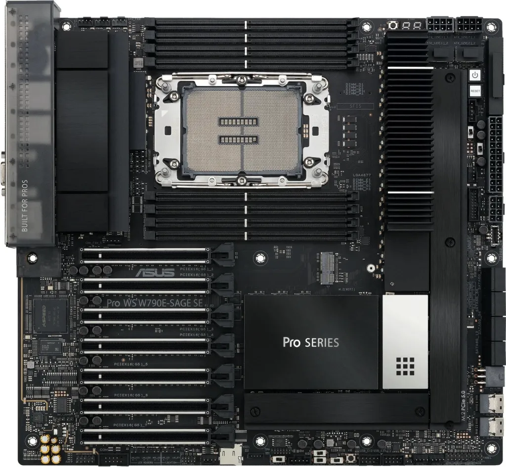 Pllakë amë ASUS PRO WS W790E-SAGE SE, Intel Xeon W, DDR5-SDRAM, Socket E - 2