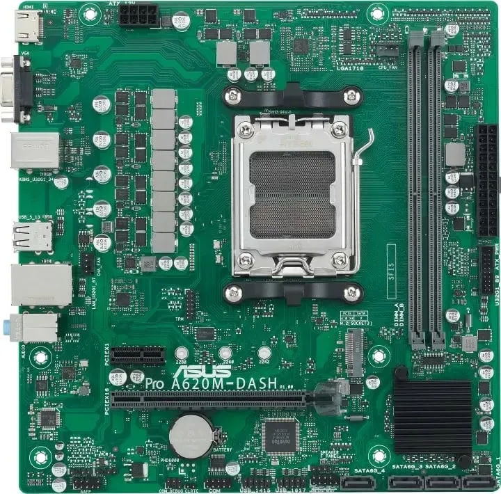 Pllakë amë ASUS PRO A620M-DASH-CSM, AMD, Socket AM5, DDR5, 96 GB, micro ATX - 1